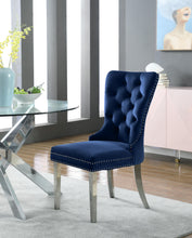 Load image into Gallery viewer, Carmen Navy Velvet Dining Chair
