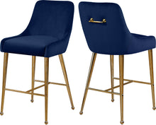 Load image into Gallery viewer, Owen Navy Velvet Stool image
