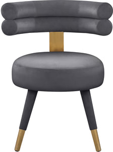 Fitzroy Grey Velvet Dining Chair