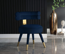 Load image into Gallery viewer, Fitzroy Navy Velvet Dining Chair
