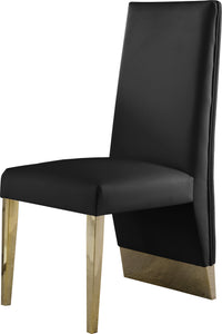 Porsha Black Faux Leather Dining Chair