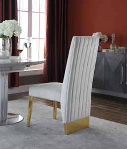 Porsha Cream Velvet Dining Chair