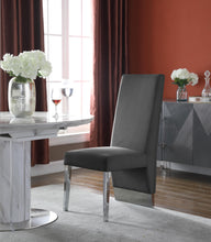 Load image into Gallery viewer, Porsha Grey Velvet Dining Chair
