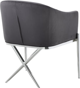 Xavier Grey Velvet Dining Chair