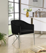 Load image into Gallery viewer, Xavier Black Velvet Dining Chair
