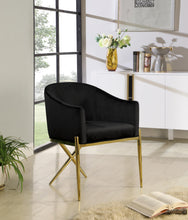 Load image into Gallery viewer, Xavier Black Velvet Dining Chair
