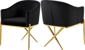 Xavier Black Velvet Dining Chair