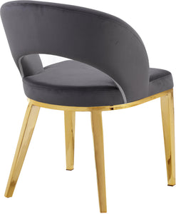 Roberto Grey Velvet Dining Chair