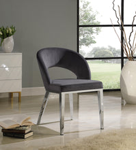 Load image into Gallery viewer, Roberto Grey Velvet Dining Chair
