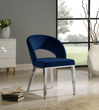 Load image into Gallery viewer, Roberto Navy Velvet Dining Chair
