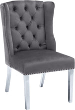 Load image into Gallery viewer, Suri Grey Velvet Dining Chair
