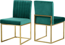 Load image into Gallery viewer, Giselle Green Velvet Dining Chair image
