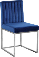 Load image into Gallery viewer, Giselle Navy Velvet Dining Chair
