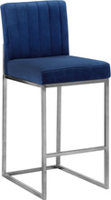 Load image into Gallery viewer, Giselle Navy Velvet Stool
