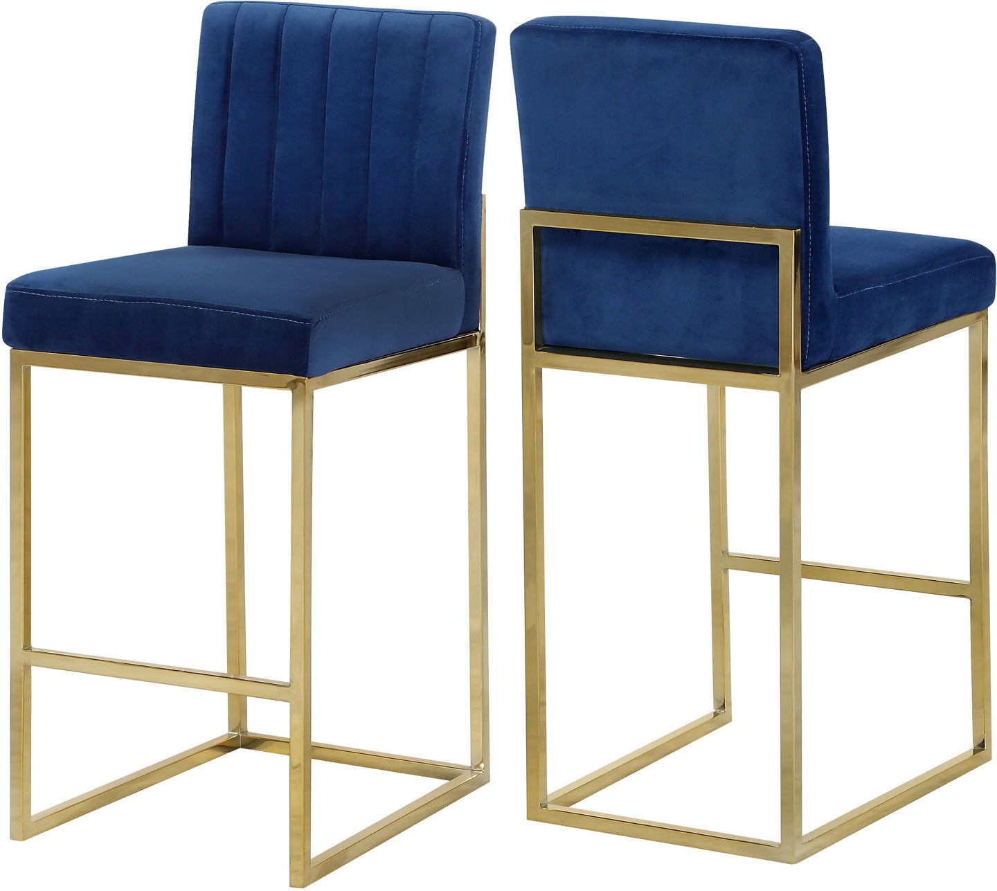 Giselle Navy Velvet Stool image