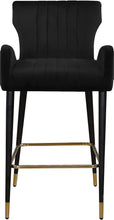 Load image into Gallery viewer, Luxe Black Velvet Stool
