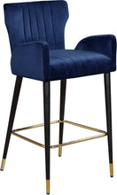 Load image into Gallery viewer, Luxe Navy Velvet Stool
