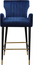 Load image into Gallery viewer, Luxe Navy Velvet Stool
