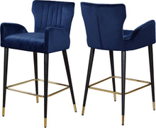 Load image into Gallery viewer, Luxe Navy Velvet Stool image
