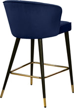 Load image into Gallery viewer, Cassie Navy Velvet Stool

