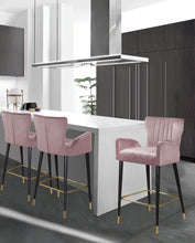 Load image into Gallery viewer, Luxe Pink Velvet Stool
