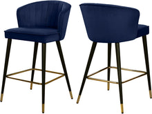 Load image into Gallery viewer, Cassie Navy Velvet Stool image
