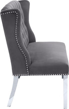 Load image into Gallery viewer, Suri Grey Velvet Settee Bench
