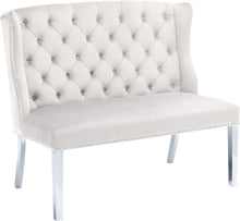 Load image into Gallery viewer, Suri Cream Velvet Settee Bench image
