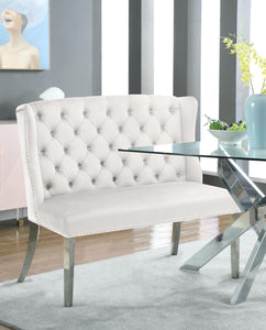 Suri Cream Velvet Settee Bench