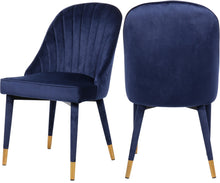 Load image into Gallery viewer, Belle Navy Velvet Dining Chair image

