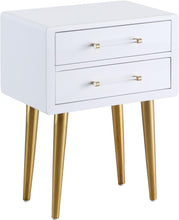 Load image into Gallery viewer, Zane White Laquer with Gold Side Table
