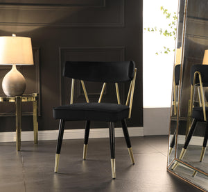 Rheingold Black Velvet Dining Chair