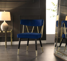 Load image into Gallery viewer, Rheingold Navy Velvet Dining Chair
