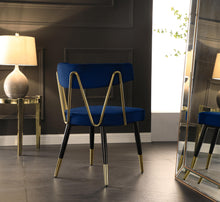 Load image into Gallery viewer, Rheingold Navy Velvet Dining Chair
