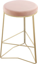 Load image into Gallery viewer, Tres Pink Velvet Counter Stool

