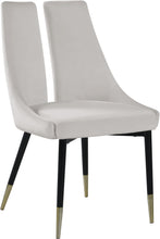 Load image into Gallery viewer, Sleek Cream Velvet Dining Chair
