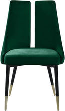 Load image into Gallery viewer, Sleek Green Velvet Dining Chair
