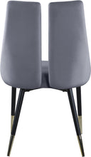 Load image into Gallery viewer, Sleek Grey Velvet Dining Chair
