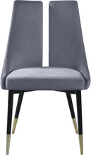 Load image into Gallery viewer, Sleek Grey Velvet Dining Chair
