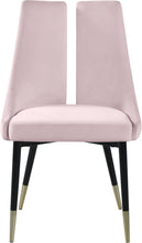 Load image into Gallery viewer, Sleek Pink Velvet Dining Chair
