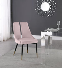 Load image into Gallery viewer, Sleek Pink Velvet Dining Chair
