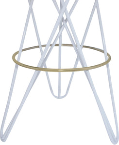 Mercury White / Gold Bar Stool