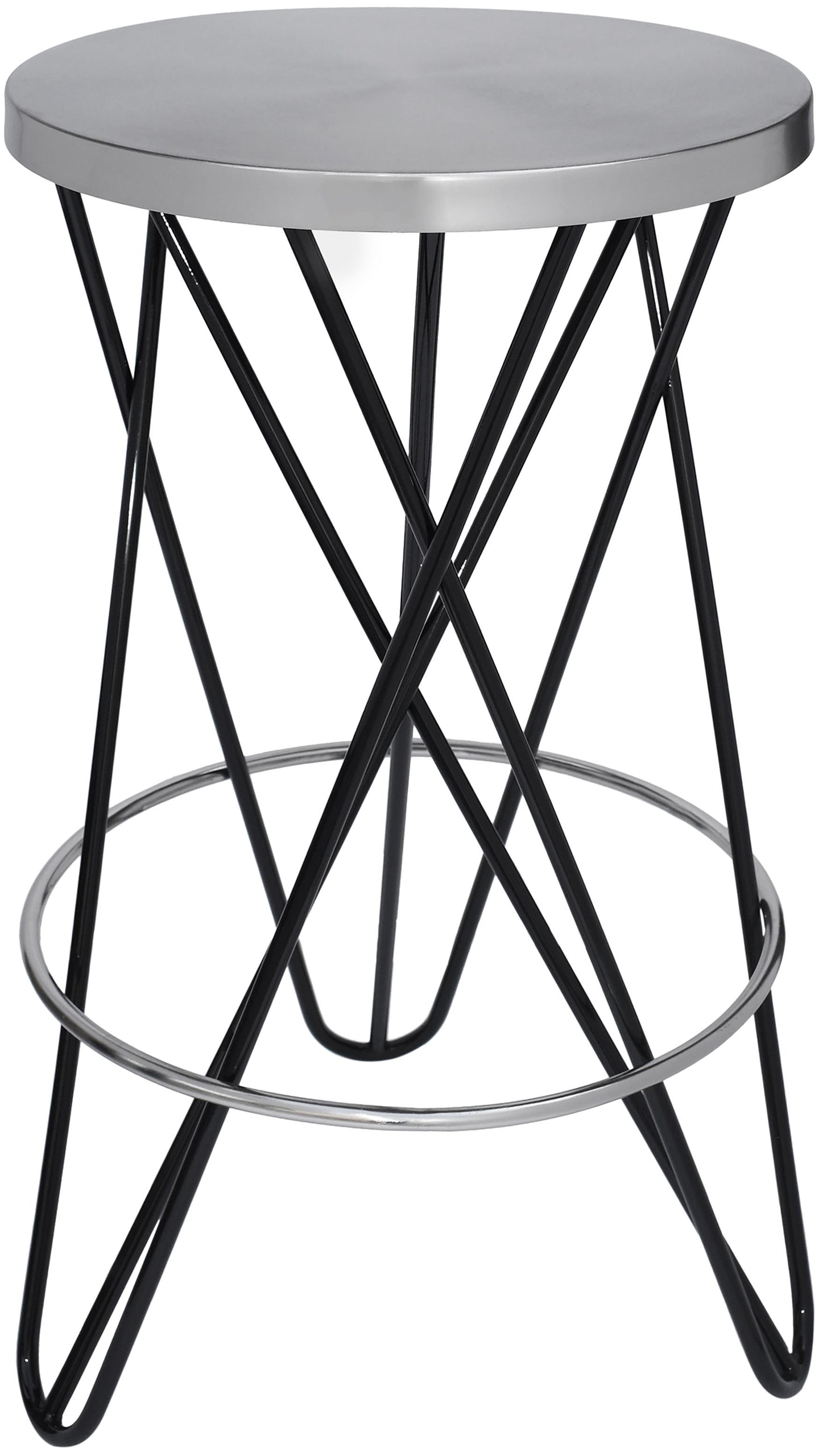 Mercury Black / Silver Counter Stool