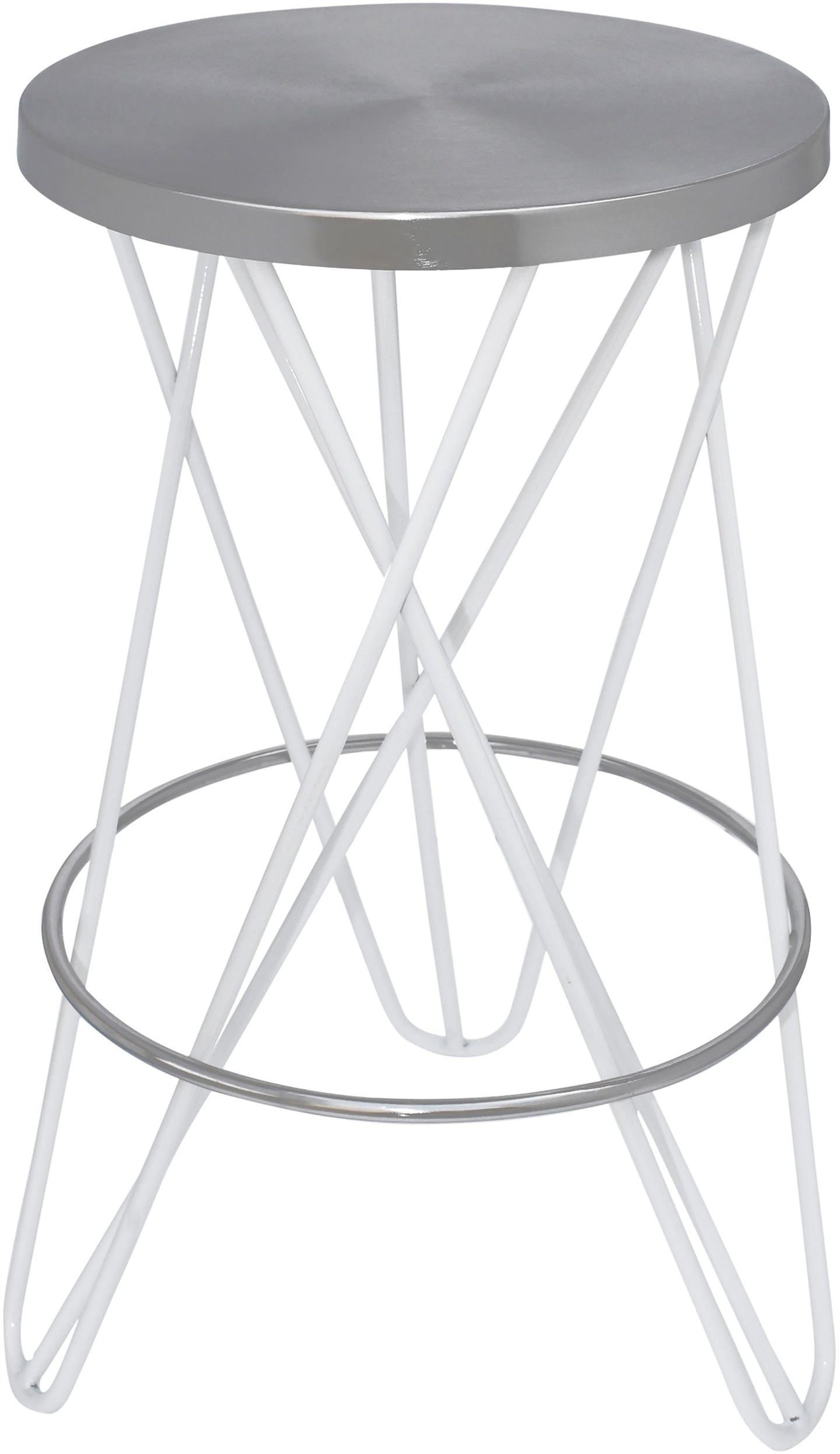Mercury White / Silver Counter Stool