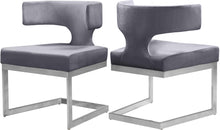 Load image into Gallery viewer, Alexandra Grey Velvet Dining Chair
