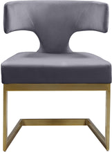 Load image into Gallery viewer, Alexandra Grey Velvet Dining Chair
