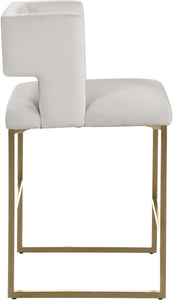 Caleb Cream Velvet Counter Stool