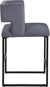 Caleb Grey Velvet Counter Stool