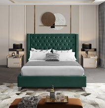 Load image into Gallery viewer, Aiden Green Velvet King Bed
