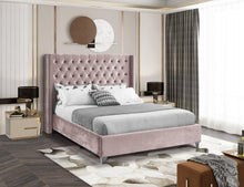 Load image into Gallery viewer, Aiden Pink Velvet King Bed
